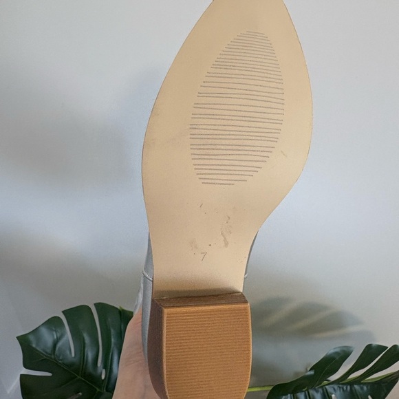 Silver Metallic Cowboy Chunky Heeled Western Embroidery Cowgirl Boots Size 7 - Picture 6 of 7